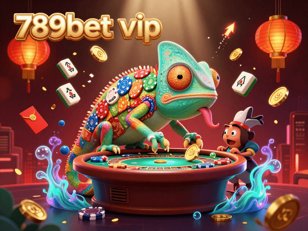 Engage with 789bet vip's thrilling casino experience as the chameleon owner captures golden coins.