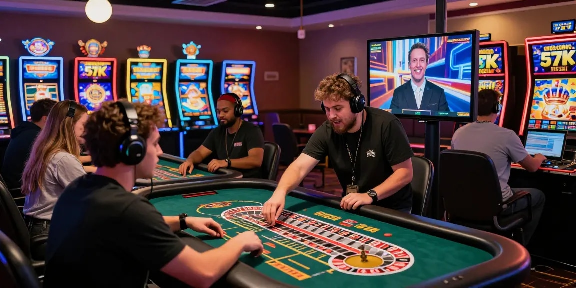 Engaged players enjoying online gaming and promotions at https://shbet.cruises/ in a vibrant casino atmosphere.