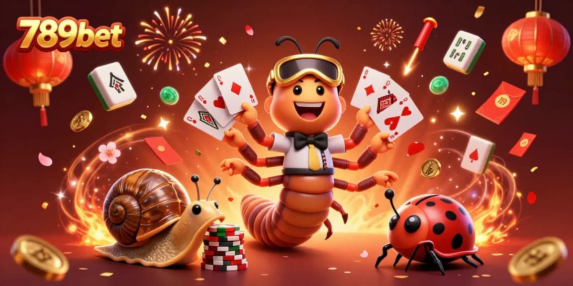 Experience the excitement of 789bet with vibrant characters, cards, and festive elements in a lively casino scene.