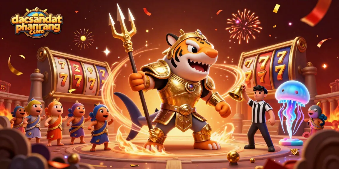 Experience thrilling wins at dacsandatphanrang com with its vibrant casino-themed slot games illustration.