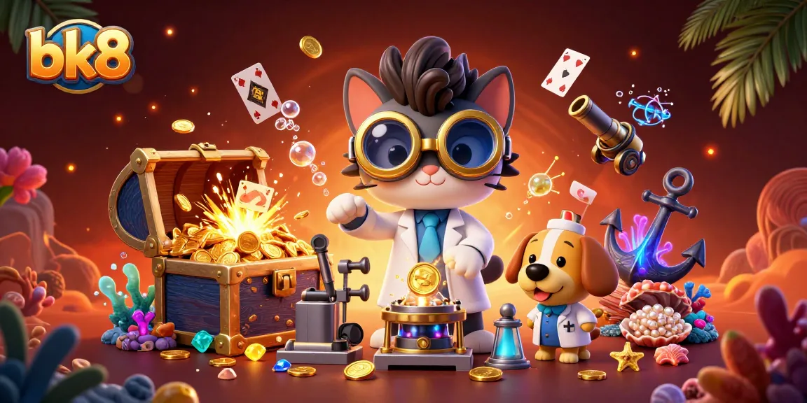Experience thrilling gameplay at bk8 with golden bubbles and animated casino elements in a vibrant scene.
