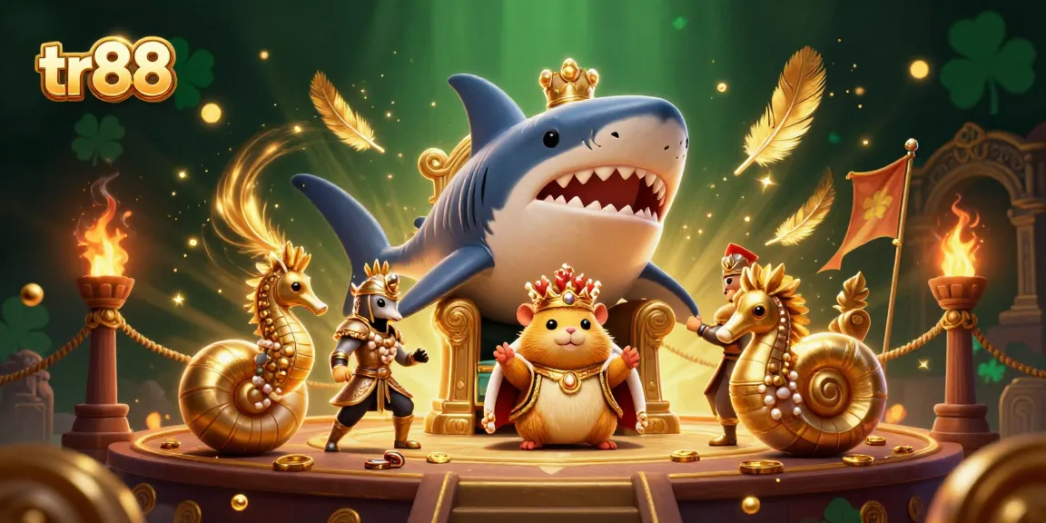 Experience thrilling wins at tr88 with a royal hamster king amidst dynamic casino elements.