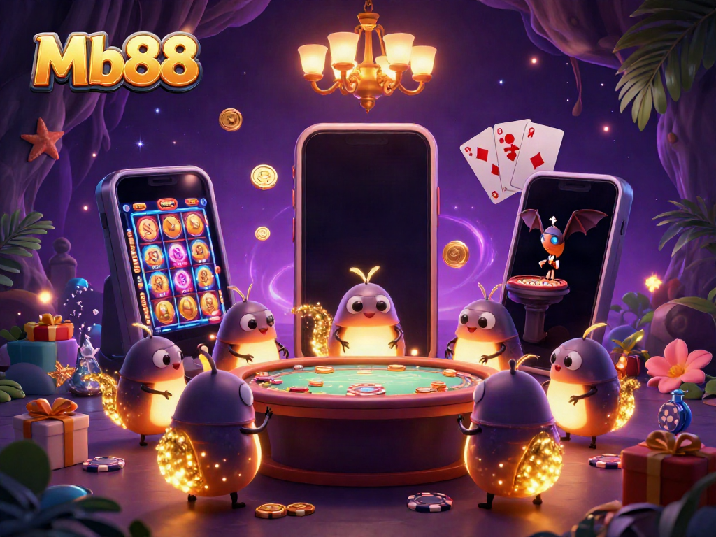Experience the vibrant Mb88 cave casino with glowworms illuminating gameplay, enriching the atmosphere.