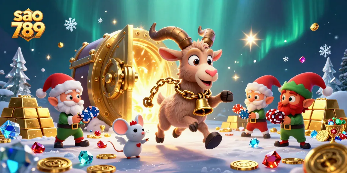 Join the thrilling action at sao 789's vibrant casino with festive characters and sparkling treasures.
