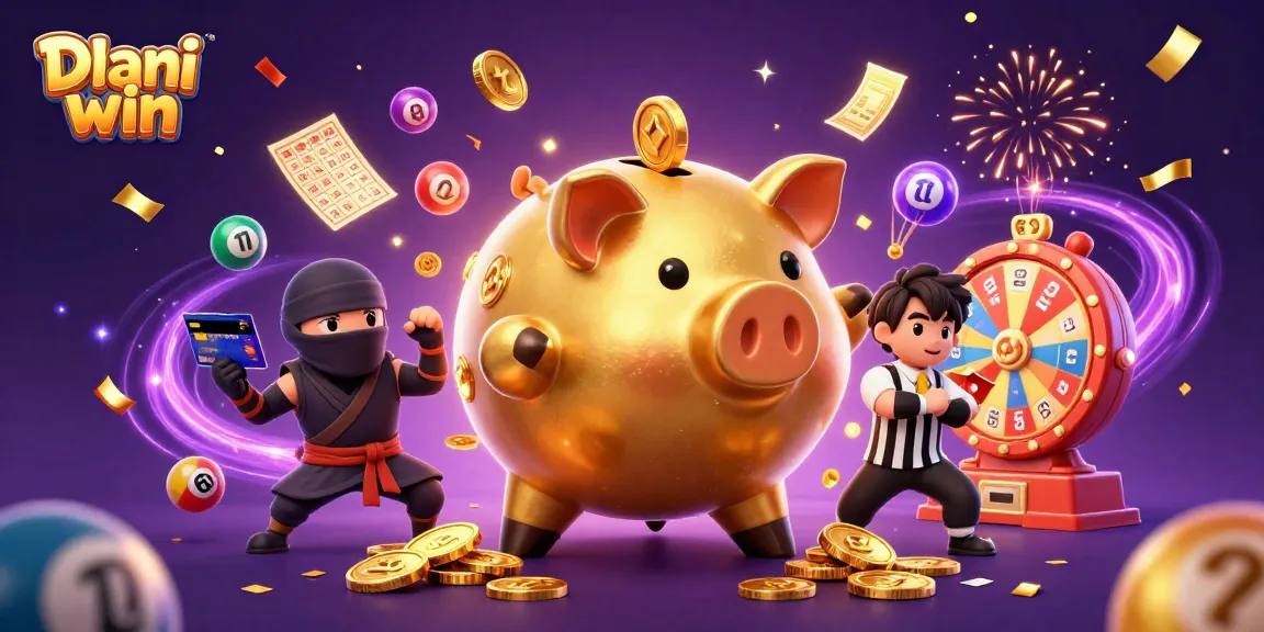 Dhani win gameplay scene featuring a golden piggy bank sumo wrestler and dynamic lottery action for exhilarating wins