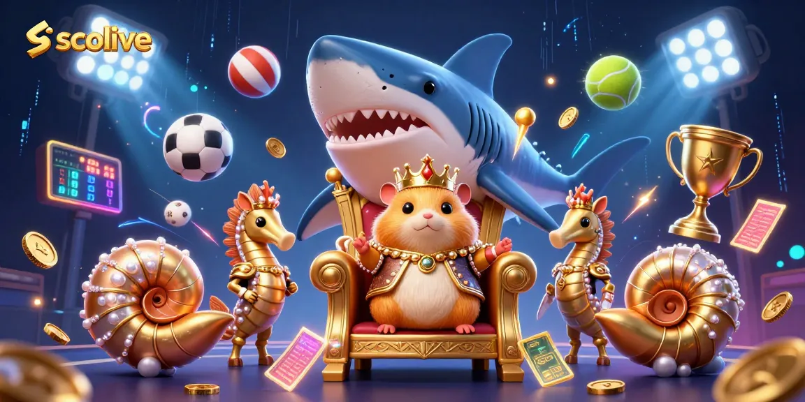 Socolive sports action featuring dynamic football and basketball elements in a vibrant 3D scene with glowing effects
