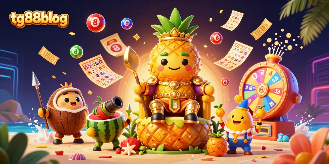Engage with tg88blog's vibrant casino scene featuring the pineapple king and dynamic gaming elements.