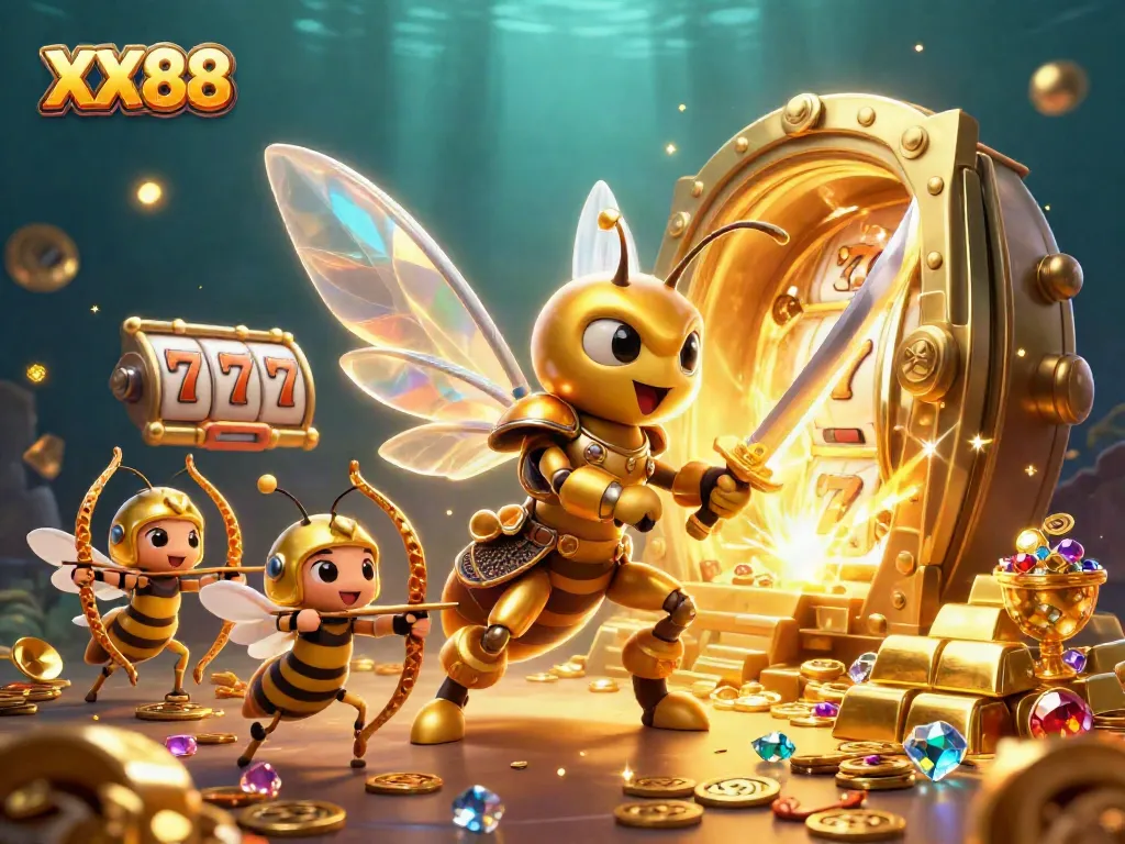 Experience thrilling slot gameplay with XX88 as the vibrant 3D scene celebrates winning strategies!