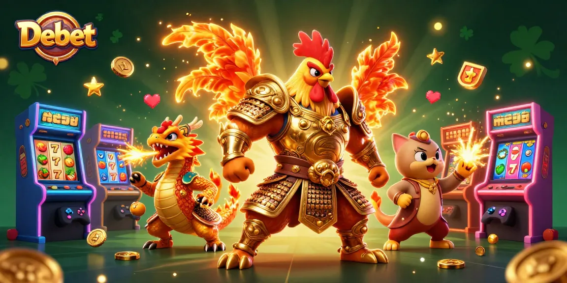 Engage with Debet's colorful slot game adventure featuring unique characters!