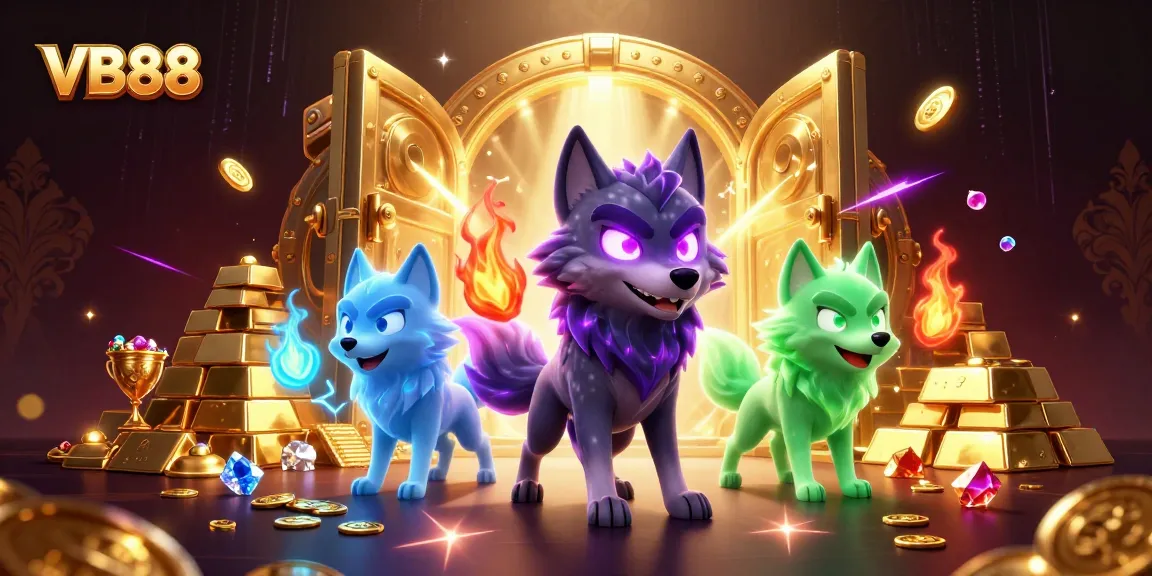 Experience thrilling wins at VB88, featuring a dynamic casino scene with vibrant 3D elements and action.