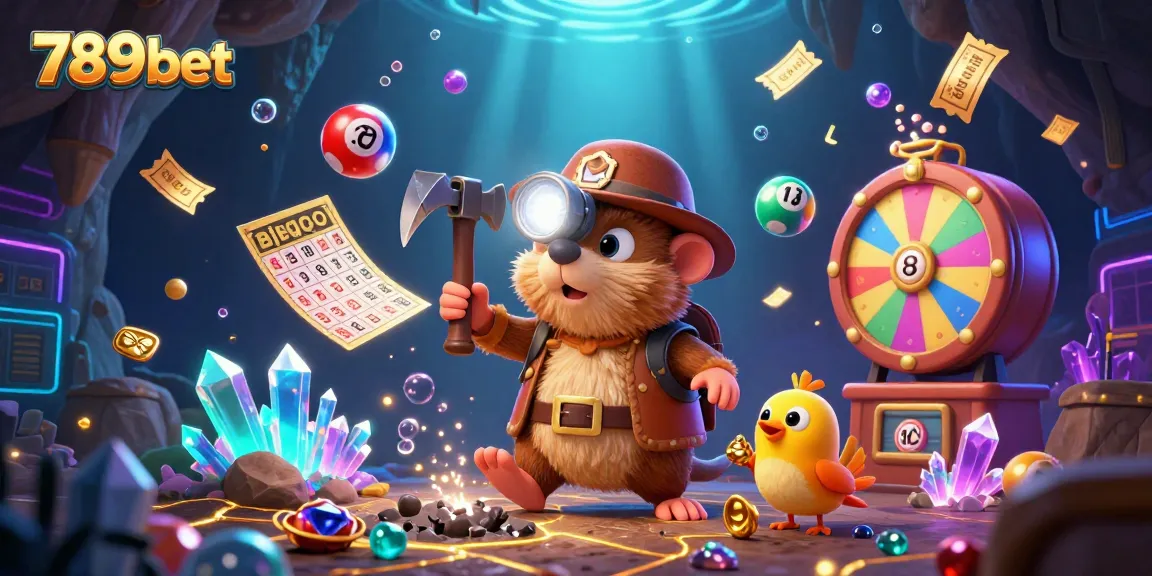 Win big with engaging games at 789bet, showcasing lottery balls and colorful prizes