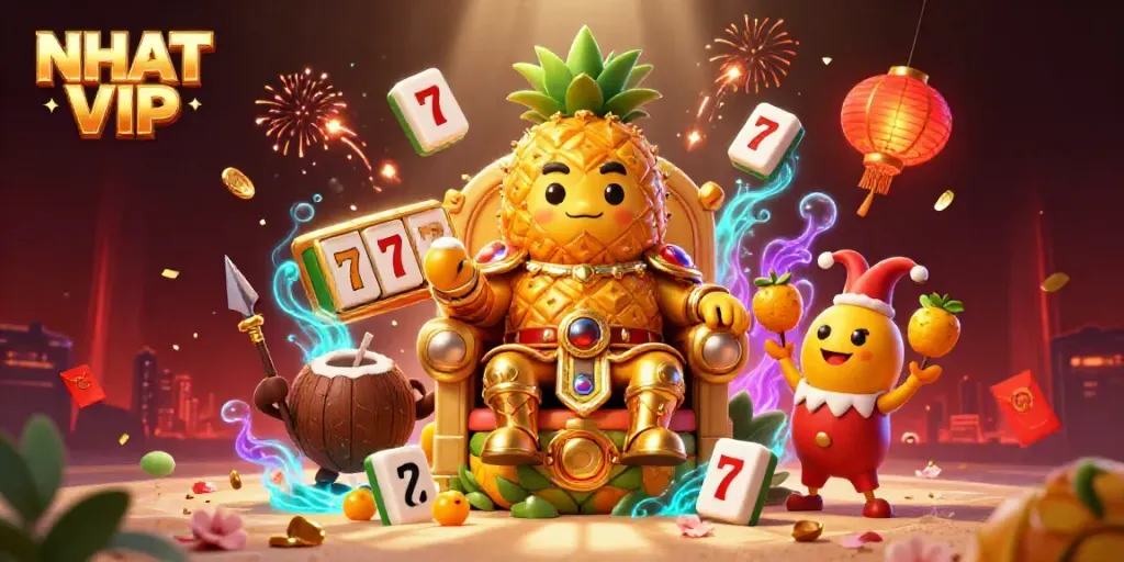 Experience thrilling gameplay with NHAT VIP as the golden pineapple king rules this vibrant casino scene.