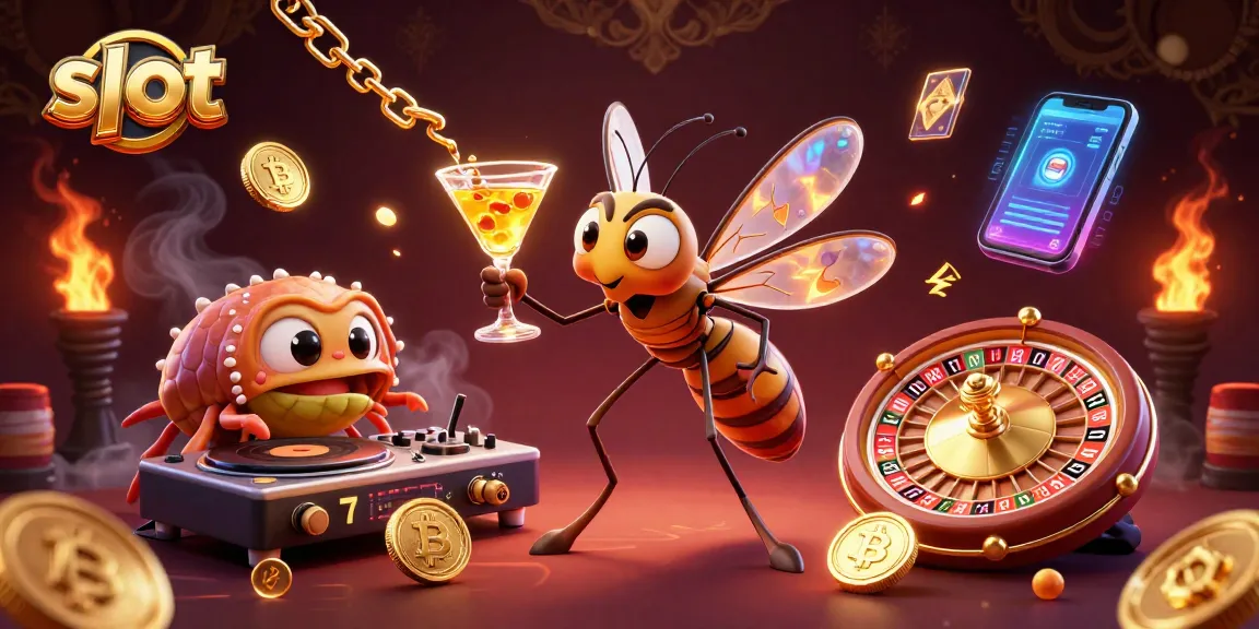 Spin the slot reels and win with a captivating 3D casino illustration of animated characters.