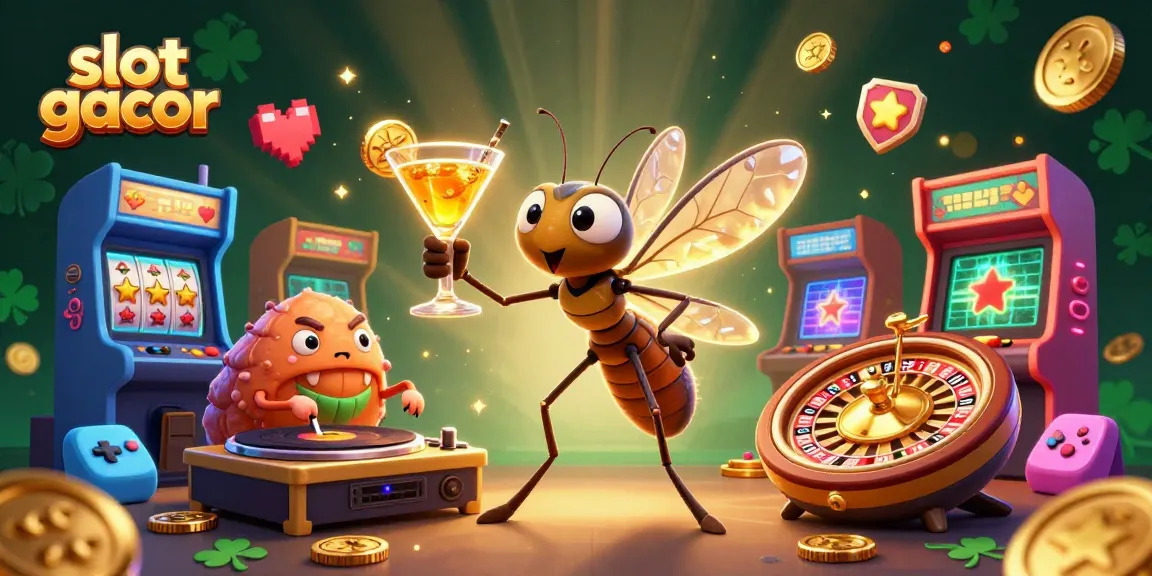 Join the excitement of playing slot gacor with a lively casino mascot and vibrant game elements.