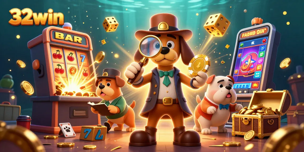 Engage with 32win's thrilling gaming world through a detective-themed casino adventure.