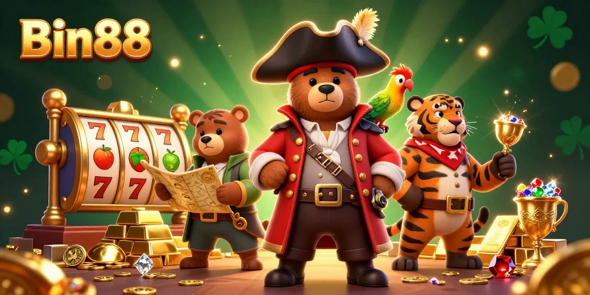 Experience thrilling wins with Bin88's exciting slot games featuring golden treasures and vibrant characters.