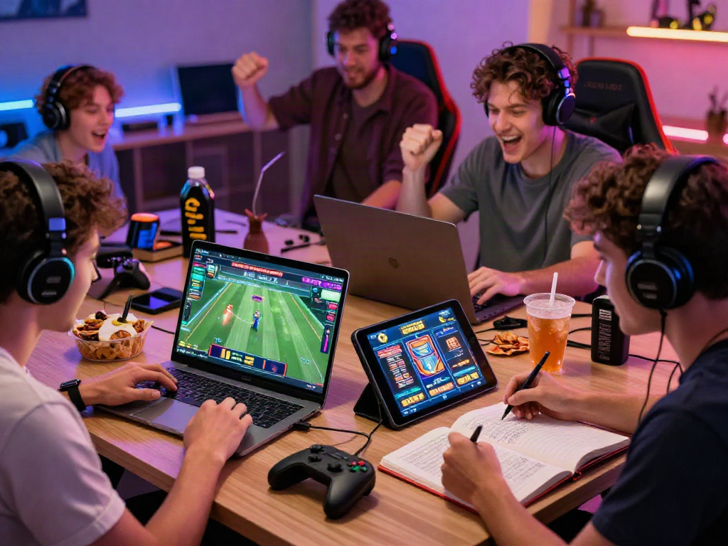 Friends enjoying DA88 online gaming with sports betting and slots.