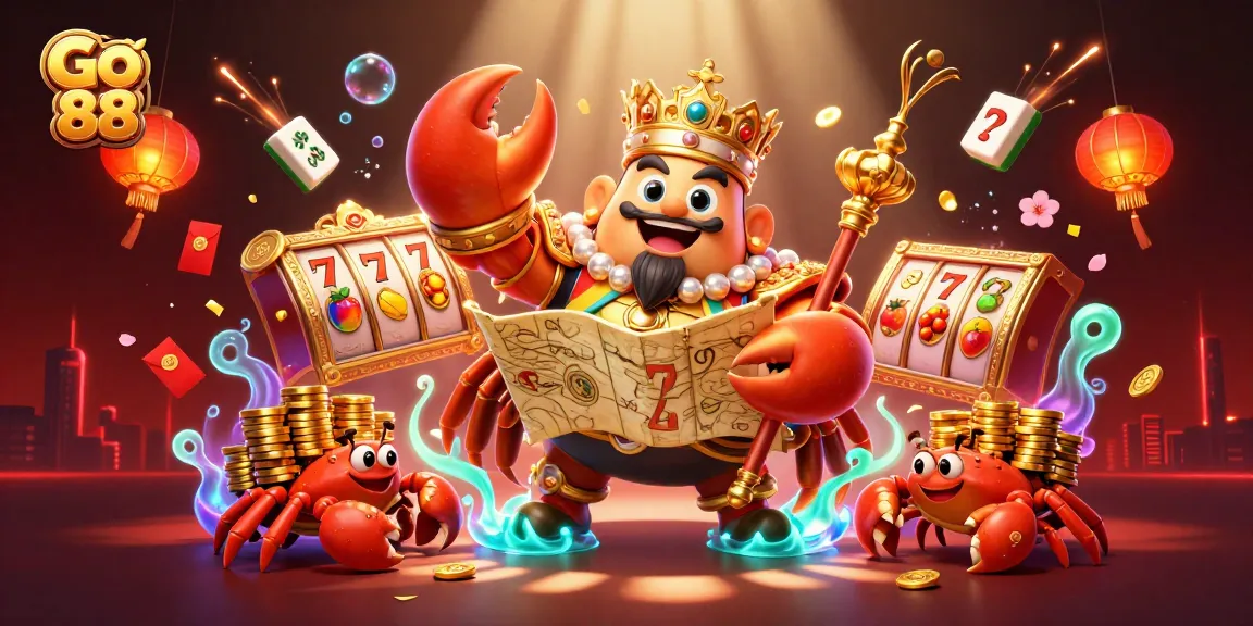Engage with Go 88's vibrant casino universe featuring golden crab and treasures.