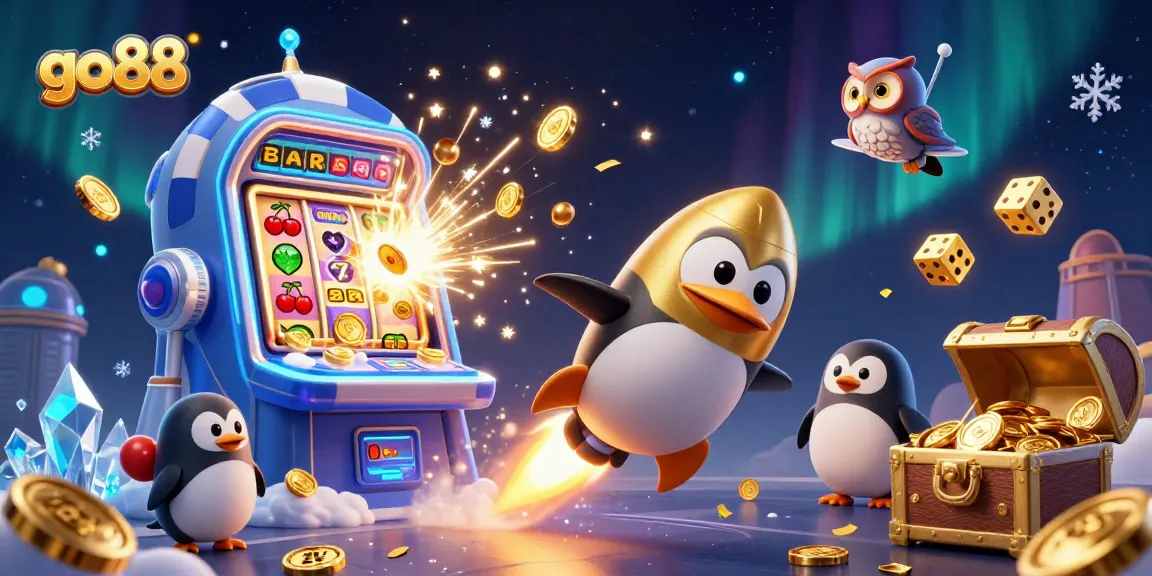 Win big at go 88 with a spectacular jackpot adventure featuring a golden penguin rocket!