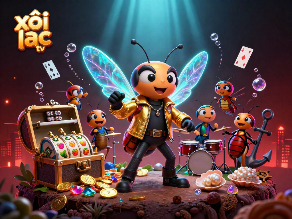 Experience the excitement of xôi lạc tv in a vibrant casino-like scene with gold coins and thrilling game elements.